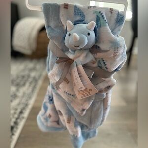 Baby blanket and Dino lovey